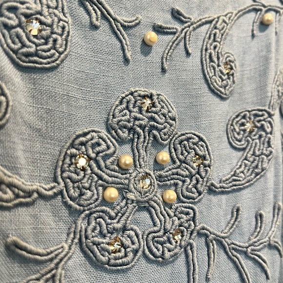 Vintage 50s/60s Womens Dress & Coat Beaded Matching Set Size XS-S Blue Needs TLC - Picture 8 of 14